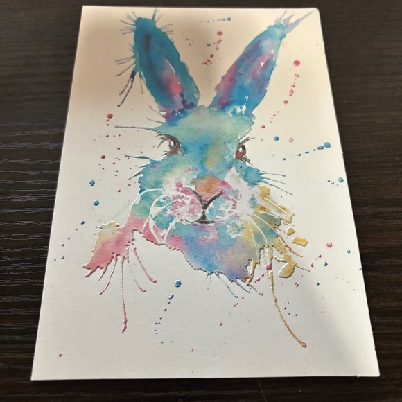 Colorful Rabbit Easter Greeting Card - Picture 1 of 2